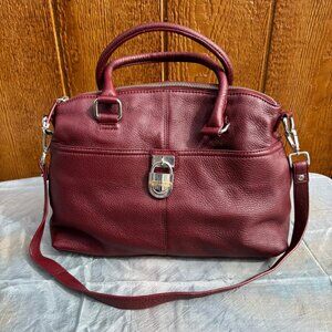 Calvin Klein ‘Modena’ Leather Satchel in Oxblood color | EUC